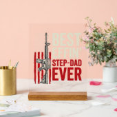 Best Effin Step-Dad Ever Patriotic Vintage Vector_ アクリルサイン (ウェディング)