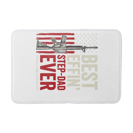 Best Effin Step-Dad Ever Patriotic Vintage Vector_ バスマット (正面)