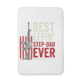 Best Effin Step-Dad Ever Patriotic Vintage Vector_ バスマット (正面縦)