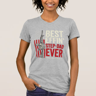 Best Effin Step-Dad Ever Patriotic Vintage Vector_ Tシャツ