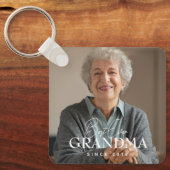 Best Ever Grandma Since 20XX Simple Elegant Photo キーホルダー (正面)