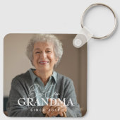 Best Ever Grandma Since 20XX Simple Elegant Photo キーホルダー (裏面)