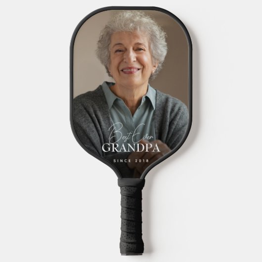 Best Ever Grandma Since 20XX Simple Elegant Photo ピックルボールラケット (正面)