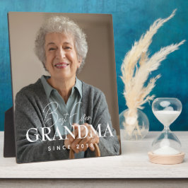 Best Ever Grandma Since 20XX Simple Elegant Photo フォトプラーク