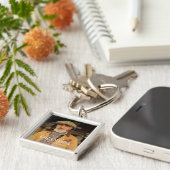 Best Ever Grandpa Since 20XX Simple Elegant Photo キーホルダー (側面)