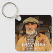 Best Ever Grandpa Since 20XX Simple Elegant Photo キーホルダー (正面)