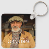 Best Ever Grandpa Since 20XX Simple Elegant Photo キーホルダー (裏面)