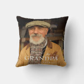 Best Ever Grandpa Since 20XX Simple Elegant Photo クッション (裏面)