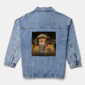 Best Ever Grandpa Since 20XX Simple Elegant Photo デニムジャケット (裏面)