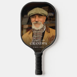 Best Ever Grandpa Since 20XX Simple Elegant Photo ピックルボールラケット