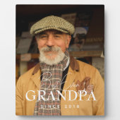 Best Ever Grandpa Since 20XX Simple Elegant Photo フォトプラーク (正面)