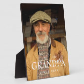 Best Ever Grandpa Since 20XX Simple Elegant Photo フォトプラーク (側面)