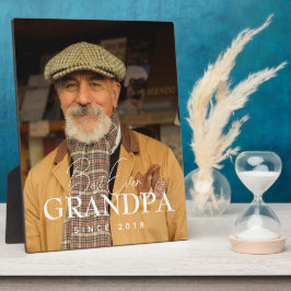 Best Ever Grandpa Since 20XX Simple Elegant Photo フォトプラーク