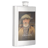 Best Ever Grandpa Since 20XX Simple Elegant Photo フラスク (右)