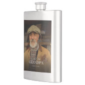 Best Ever Grandpa Since 20XX Simple Elegant Photo フラスク (左)