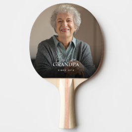 Best Ever Grandpa Since 20XX Simple Elegant Photo 卓球ラケット