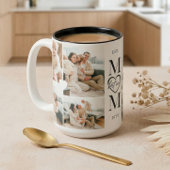 Best Ever Mom Heart Custom Photo Collage Keepsake ツートーンマグカップ