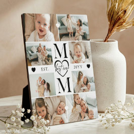 Best Ever Mom Heart Custom Photo Collage Keepsake フォトプラーク