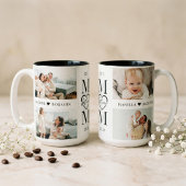 Best Ever Mom Personalized 4 Photo Collage Mother ツートーンマグカップ