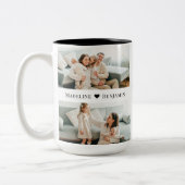 Best Ever Mom Personalized 4 Photo Collage Mother ツートーンマグカップ (左)