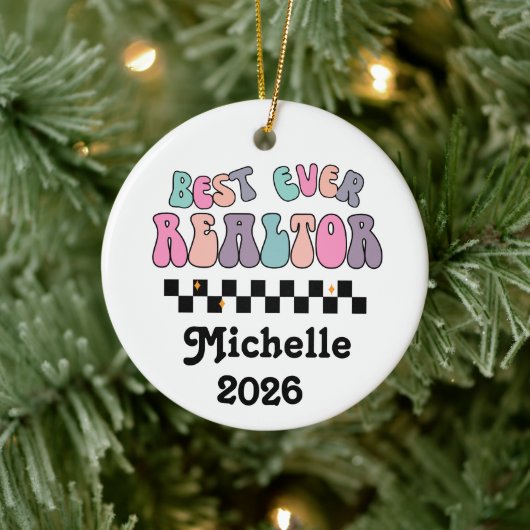 Best Ever Realtor セラミックオーナメント (ツリー)