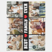 Best family ever 6photo collage  フリースブランケット (正面)