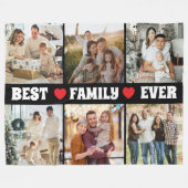 Best family ever 6photo collage  フリースブランケット (正面(横))