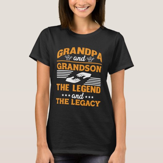 Best family Grandpa And Grandson The Legend And Th Tシャツ (正面)
