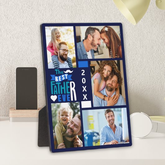 Best Father ever | Collage 5photos children's フォトプラーク