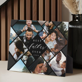 Best Father Ever Modern Photo Collage Keepsake フォトプラーク