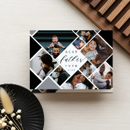 Best Father Ever Modern Photo Collage Personalized カード