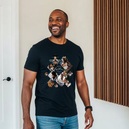 Best Father Ever Modern Photo Collage Personalized トライブレンドＴシャツ