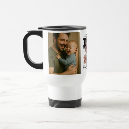 Best Father Ever Personalized Photo Collage トラベルマグ (左)