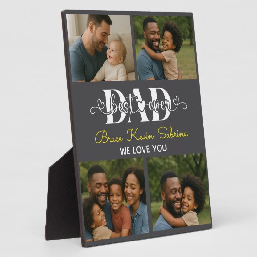 Best Father Ever Personalized Photo Collage フォトプラーク (側面)