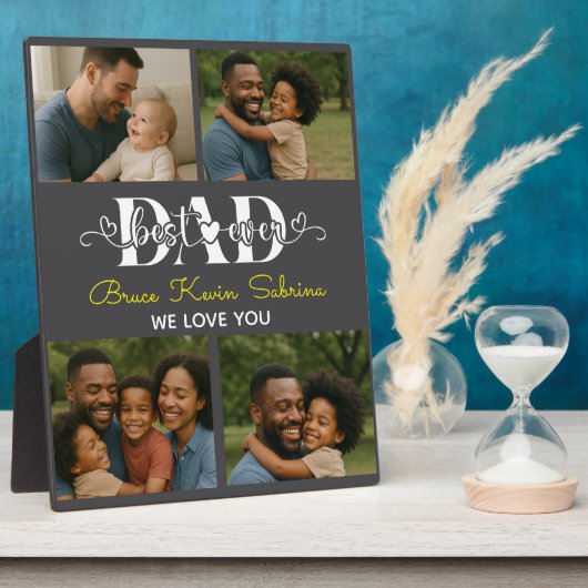 Best Father Ever Personalized Photo Collage フォトプラーク (側面)