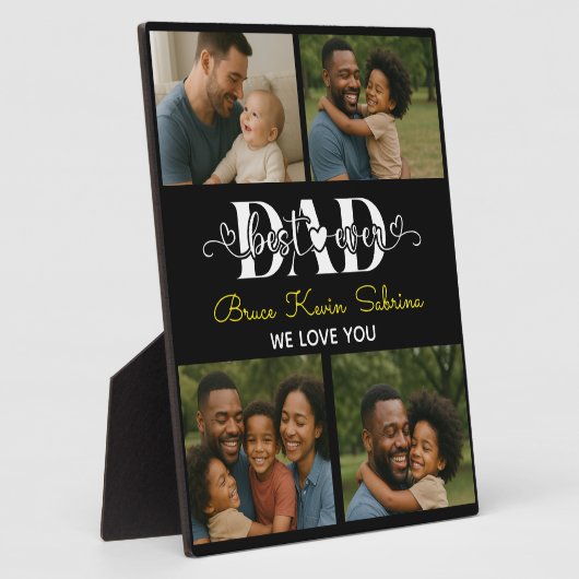 Best Father Ever Personalized Photo Collage フォトプラーク (側面)