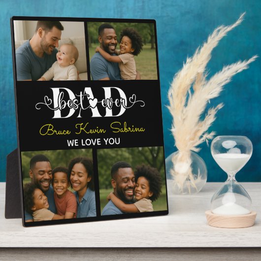 Best Father Ever Personalized Photo Collage フォトプラーク (側面)