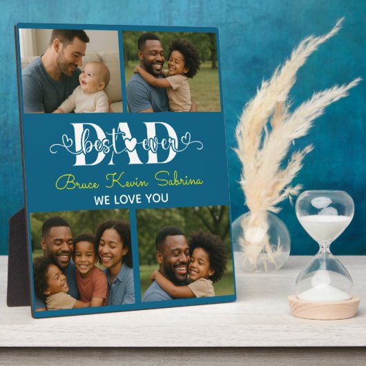 Best Father Ever Personalized Photo Collage フォトプラーク (側面)