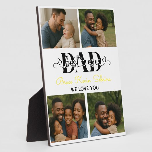 Best Father Ever Personalized Photo Collage フォトプラーク (側面)