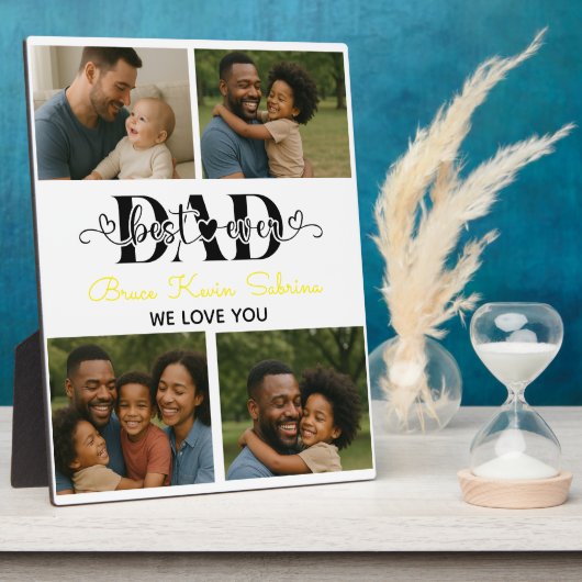 Best Father Ever Personalized Photo Collage フォトプラーク (側面)