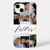 Best Father Ever Script Father's Day Photo Collage Case-Mate iPhoneケース (裏面)