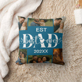 Best Father Ever Throw Pillow – Personalized Photo クッション