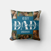 Best Father Ever Throw Pillow – Personalized Photo クッション (正面)