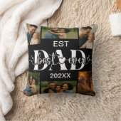 Best Father Ever Throw Pillow – Personalized Photo クッション (ブランケット)
