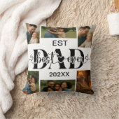 Best Father Ever Throw Pillow – Personalized Photo クッション (ブランケット)