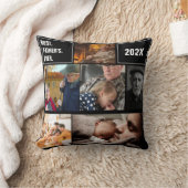 Best Father's Ever Photo Collage and Custom Text クッション (ブランケット)