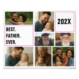 Best father's Ever Photo Collage and Custom Text フォトプリント