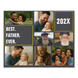 Best father's Ever Photo Collage and Custom Text フォトプリント