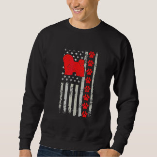 Best Firefighter Havanese Mom Dad Ever Us Flag Dog スウェットシャツ