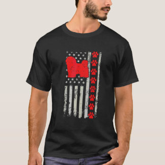 Best Firefighter Havanese Mom Dad Ever Us Flag Dog Tシャツ